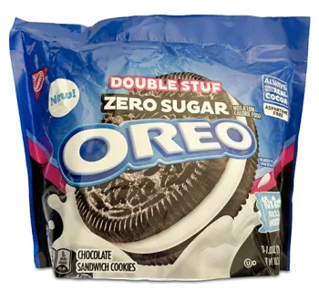 bag of Double Stuf zero sugar Oreos