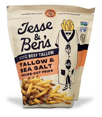 bag of Jesse and Ben's beef tallow & sea salt fries
