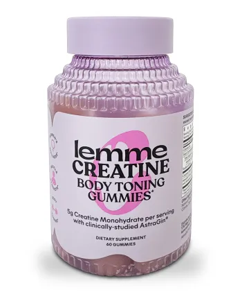 bottle of Lemme creatine gummy supplements