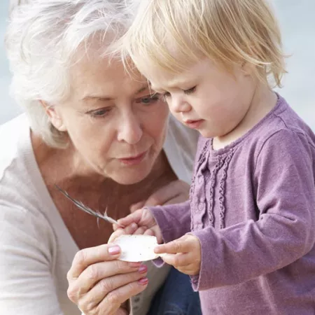 a woman and her granddaughter