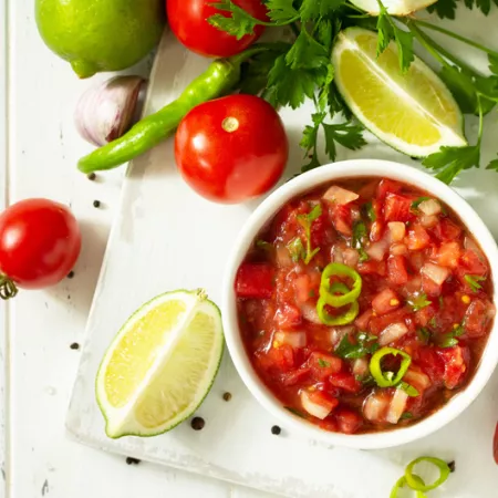 a bowl of fresh salsa