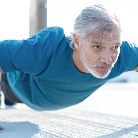 man doing pushups