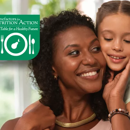 portrait woman and young child smiling