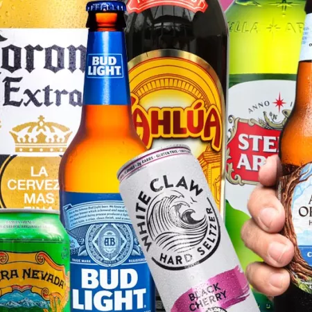 Collage of alcoholic beverages