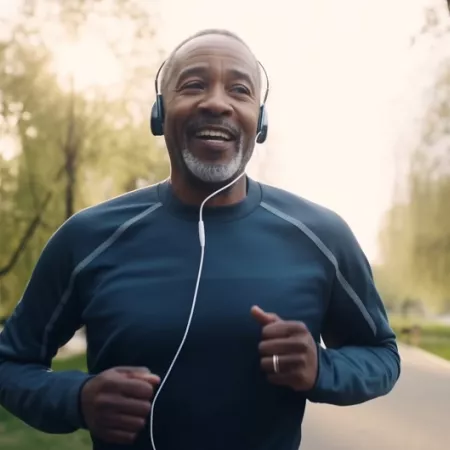man jogging a in a park