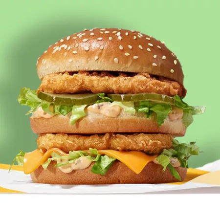 McDonalds Chicken Big Mac with green background