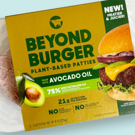 Package of the new Beyond Burger made with avocado oil