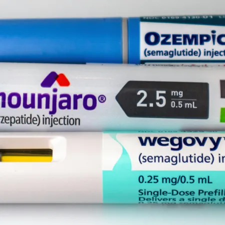 3 different injection pens of GLP-1 drugs