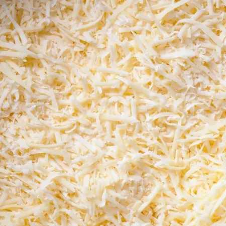 A pile of shredded cheese