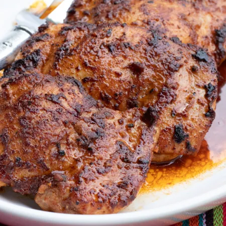 plate of Peruvian seasoned chicken