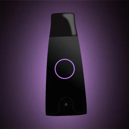 Lumen metabolism reader with purple glow around it on a black background